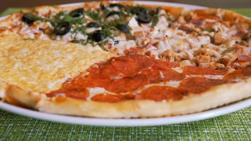 Four-Section Pizza on a Plate