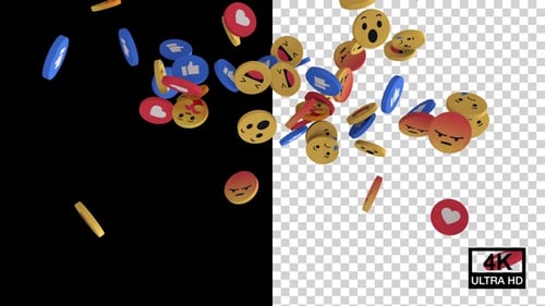 Flying Facebook Emoji V4 4K