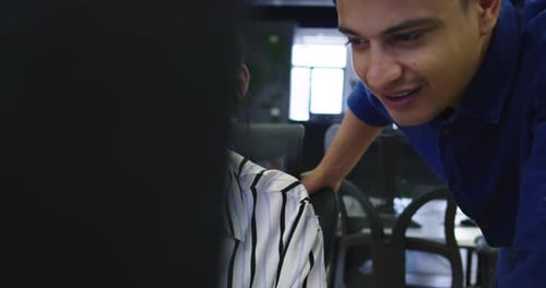 Multi Ethnicity Coworkers Working in Startup Office Planning Future Business