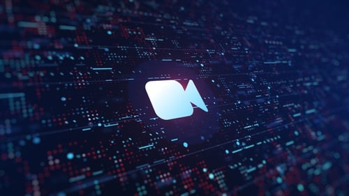 Futuristic Digital Camera Icon Logo Reveal Opener