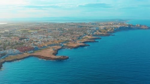 Aerial View of Beach and Coast, Costa Blanca Coast, Sunset