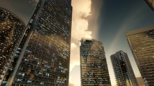 Rascacielos o edificios modernos de la ciudad