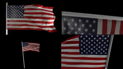 Waving American Flag Animation for Patriotic Transitions and Seamless Loops