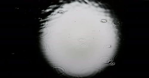 Wassertropfen, der ins Wasser fällt, Vollmond, Zeitlupe 4K