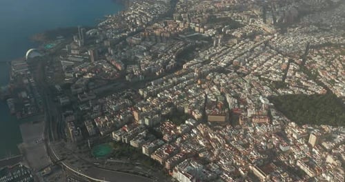 Aerial View. Panorama of the City Santa Cruz De Tenerife, Tenerife, Canary Islands, Spain