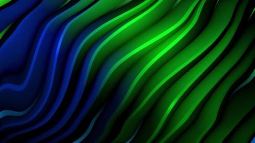 Dynamic Blue Green Fluid Waves Abstract Motion Background