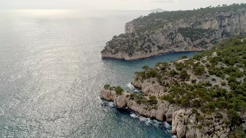 Drone footage of calanque in Cassis, south of France