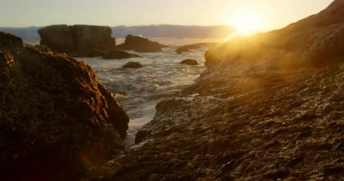 Beach during sunset 4k
