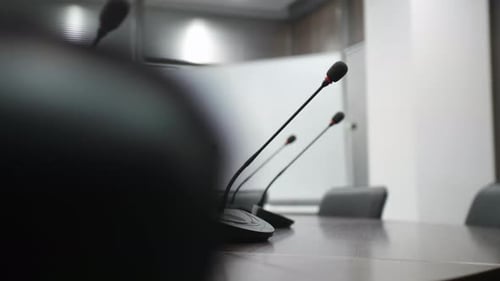 Microphone Stands in the Office for Conferences