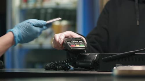 Contactless Payment Terminal Transaction With Mobile