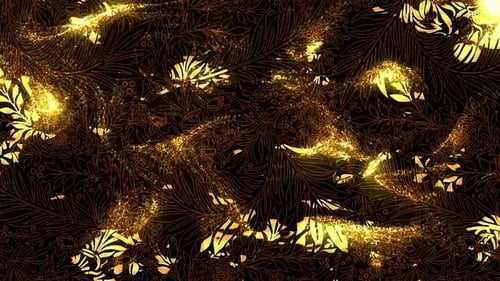 Flower Pattern Gold Particles Seamless Loop