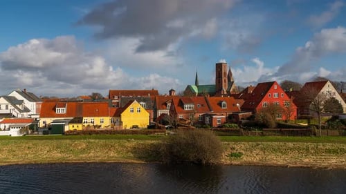 Colorful European Town on a Sunny Day