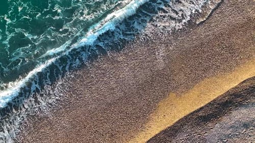 Texture of the sea and wild beach aerial view 4 K
