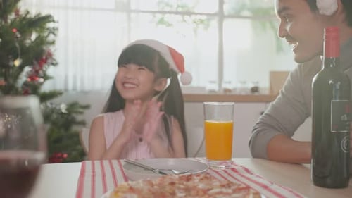 Christmas Family Meal in Cozy Bright Home