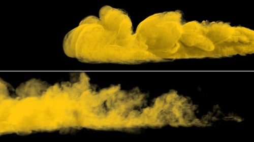 Flowing Yellow Smoke Alpha Channel Transition