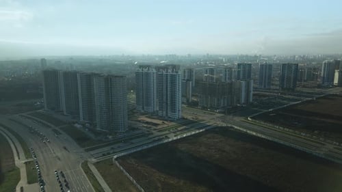 Cityscape Aerial View of Modern Buildings and Roads