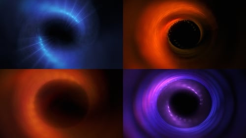 Loop Bright Abstract Background With Leaks. Blurred Lighting Tunnel. Magic Portal. Vivid Sphere Lens