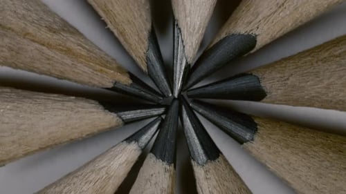 Macro Shot of Sharply Pointed Well-Used Pencils