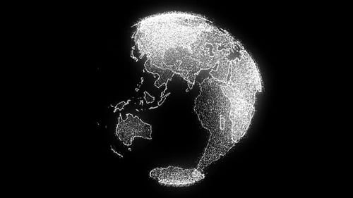 Futuristic Particle Globe Digital Earth Rotation