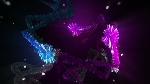 Glowing Abstract Crystal Organic Shapes Animation