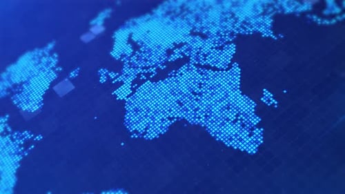 Digital World Map Global Network Technology Background