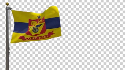 Saint Paul City Flag Waving on Transparent Background
