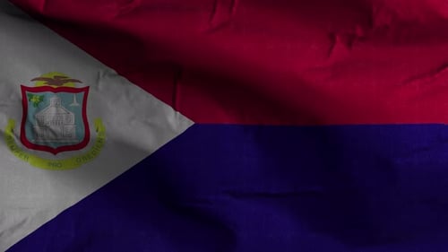 Saint Martin Flag Textured Waving Background 4K