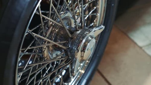 Close Up of Classic Car Wheel and Hub