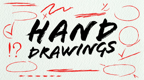 Hand Drawn Sketch Elements with Brush Typography