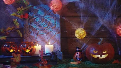 Schöne Hintergrund für eine gruselige Halloween-Party mit Rauch