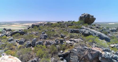 Aerial view of landscape on a sunny day 4k