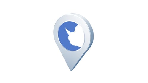 Animated 3D Map Pin Icon with Antarctica for Travel