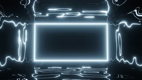 Neon Glowing Rectangle Frame for Text Reveal