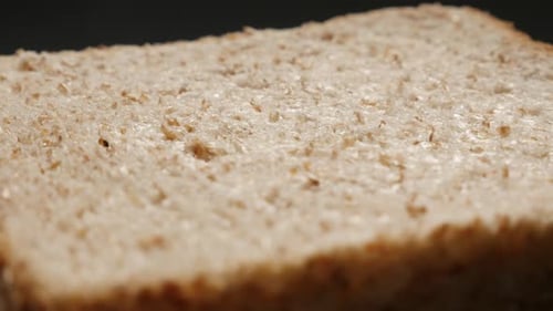 Fresh full grain bread for toasting close-up surface 4K 2160p 30fps UltraHD tilting footage - Toast