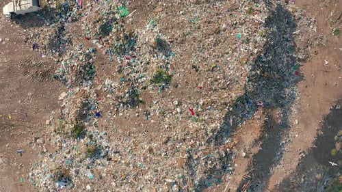 Aerial View of Large Garbage Landfill