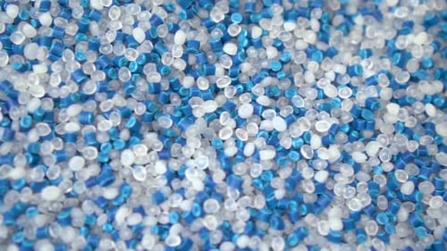 Virgin Plastic Pellets with Blue Pigment Pellets