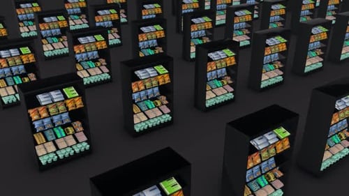 A Lot Of Market Shelf Snacks In A Row Hd