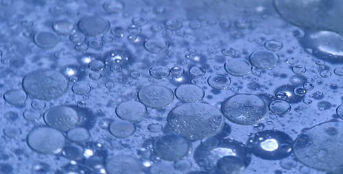Abstract Bubbles and Blobs Floating in Blue