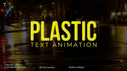 Smooth Plastic Text Animation and Glitch Reveal