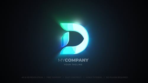 Glossy Logo Reveal with Modern Light Trails Animation