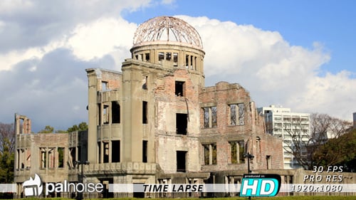 Hiroshima's A-Bomb Dome Memorial on Sunny Day