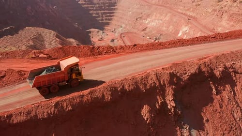 Industrial Mine Truck Quarry Work Rock Geology Machine