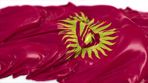 Drapeau du Kirghizistan sur un tableau blanc