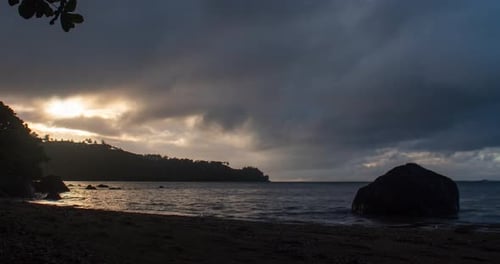 Princeville Kauai Hawaii Rock In Ocean Sunset Purple Clouds Anini Beach Kauai Hawaii Time Lapse