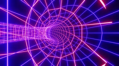 VJ Loop Of The Sci Fi Net Tunnelwurmloch HD, Violett und Blau