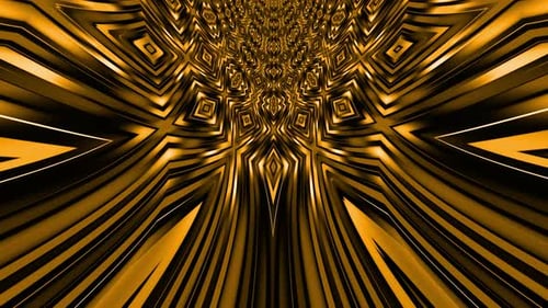 Abstract Golden Geometric Tunnel Loop Background