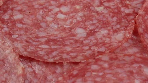 Close-Up Slices of Delicious Salami