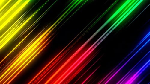 Vibrant Glowing Rainbow Lines Abstract Loop Background