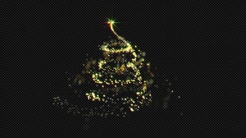 Sparkling Christmas Tree Particle Reveal Animation