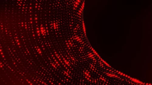 Red Color Glowing Technology Particle Animated Background